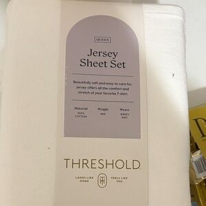 Threshold Cream Jersey Sheet Set